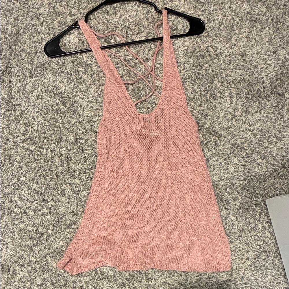 American Eagle Outfitters Pink Knit Tank Top
